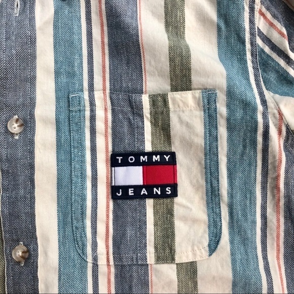 NWOT TOMMY JEANS COTTON STRIPE SHIRT - S - Picture 5 of 13